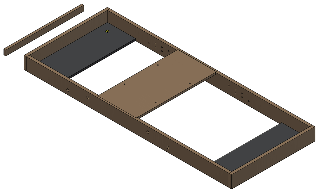 Bedkader model 4 - BEDK4 - B=600mm, L=1960mm, H=120mm