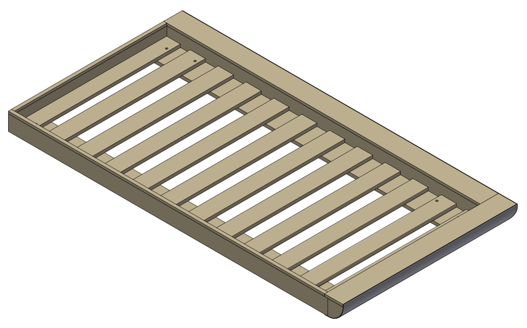 Boxspring ELIPSO Rechts - BSELIPSO Rechts - B=905mm, L=2000mm, H=110mm